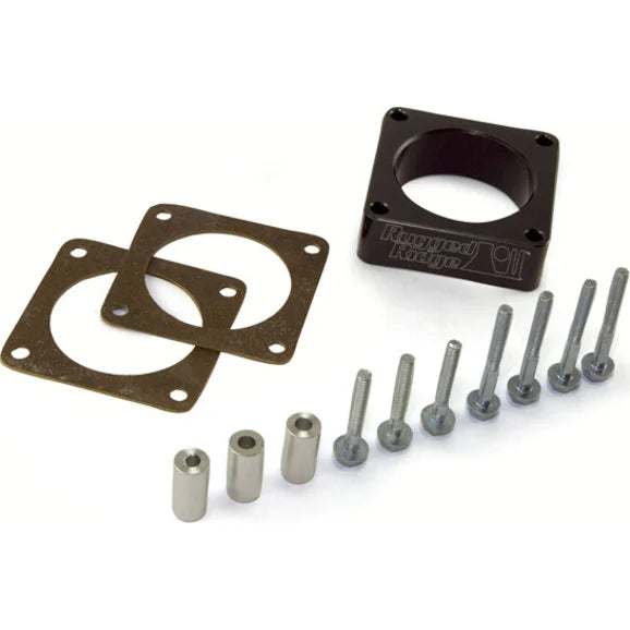 Rugged Ridge 17755.01 Throttle Body Spacer for 91-02 Jeep Wrangler YJ & TJ with 2.5L Engine & 91-06 YJ, TJ & Cherokee XJ with 4.0L Engine