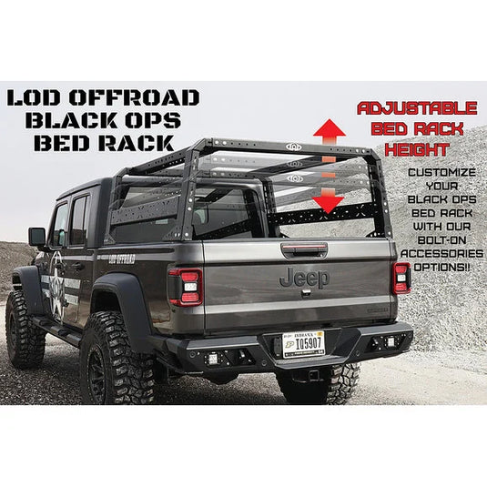 LoD Offroad JRR2021 Black Ops Bed Rack for 20-22 Jeep Gladiator JT