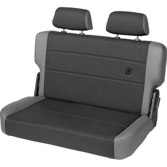 Bestop TrailMax II Fold & Tumble Rear Bench Seat in Fabric for 55-95 Jeep CJ5, CJ6, CJ7, CJ8 Scrambler & Wrangler YJ