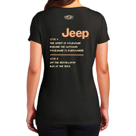 Jeep Merchandise Ladies Jeep Adventure Mixtape T-Shirt in Black