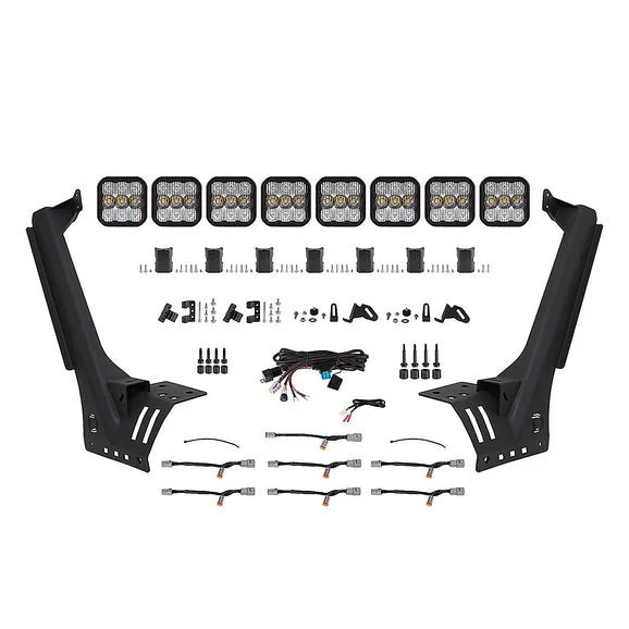 Load image into Gallery viewer, Diode Dynamics DD7262 SS5 Pro CrossLink Windshield White Combo Lightbar Kit for 18-22 Jeep Wrangler JL
