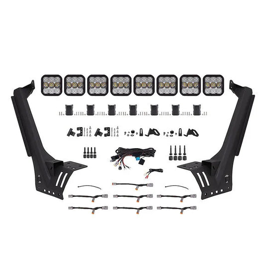 Diode Dynamics DD7262 SS5 Pro CrossLink Windshield White Combo Lightbar Kit for 18-22 Jeep Wrangler JL