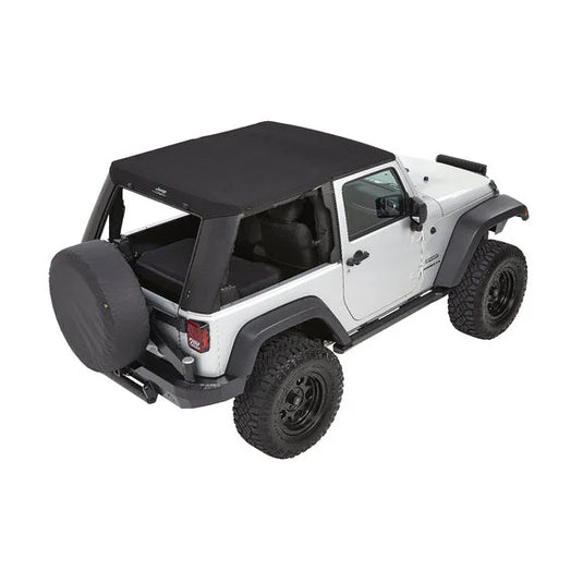 Bestop 5446217 Jeep Logo Trektop Pro Soft Top in Black Twill for 07-18 Jeep Wrangler JK 2-Door