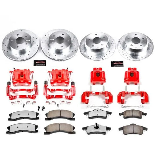 Power Stop KC2150-36 Front & Rear Z36 Extreme Performance Truck & Tow Brake Kit with Calipers for 99-04 Jeep Grand Cherokee WJ with Akebono Calipers