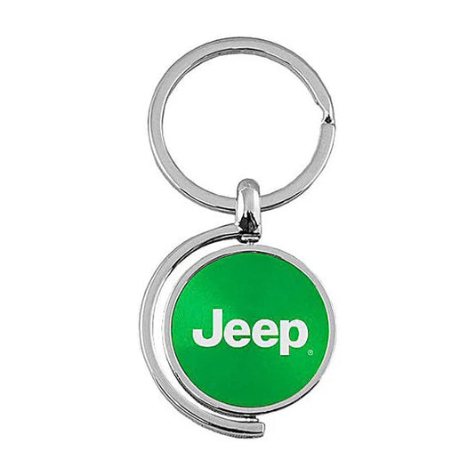 Automotive Gold Spinner Jeep Logo Keychain