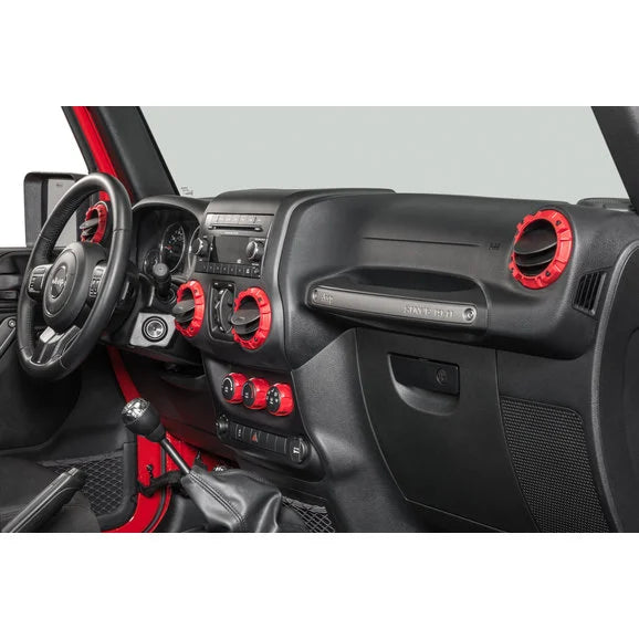 AJT Design Impact Climate Control Knob & Vent Trim Kit for 11-18 Jeep Wrangler JK