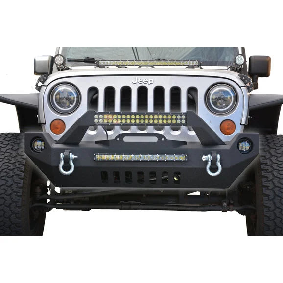 DV8 Offroad FBSHTB-17 FS-17 Hammer Mid Width Front Bumper for 07-20 Jeep Wrangler JL, JK & Gladiator JT