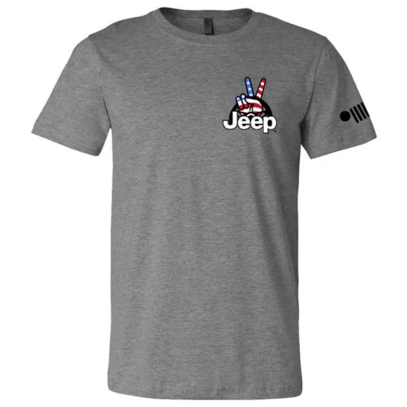 Load image into Gallery viewer, Jeep Merchandise Men&#39;s Jeep Wave USA T-Shirt in Heather Grey
