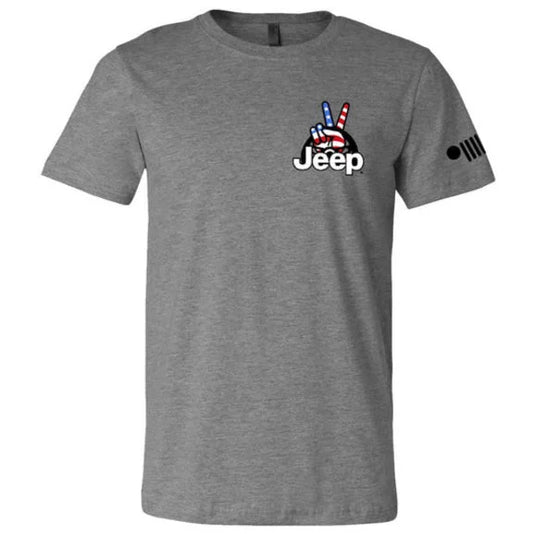 Jeep Merchandise Men's Jeep Wave USA T-Shirt in Heather Grey