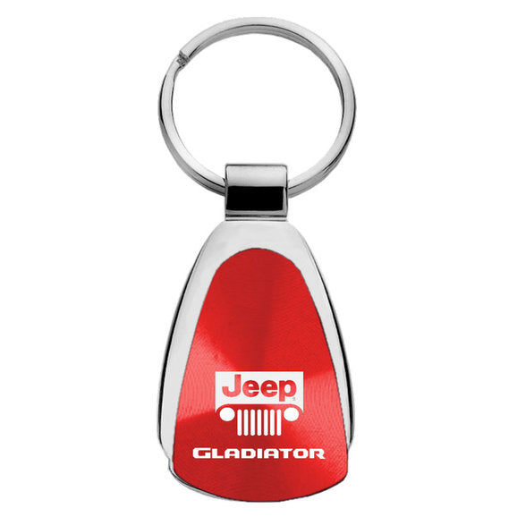 Load image into Gallery viewer, Automotive Gold Teardrop Jeep Logo Gladiator Keychain
