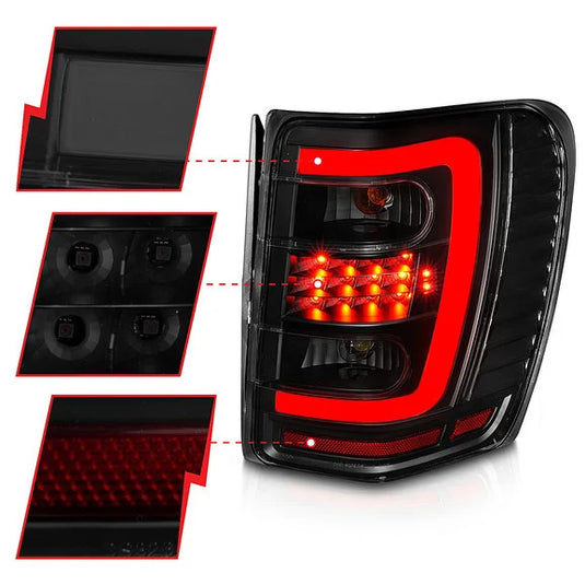 Anzo USA LED Tail Lights with C Light Bar for 99-04 Jeep Grand Cherokee WJ