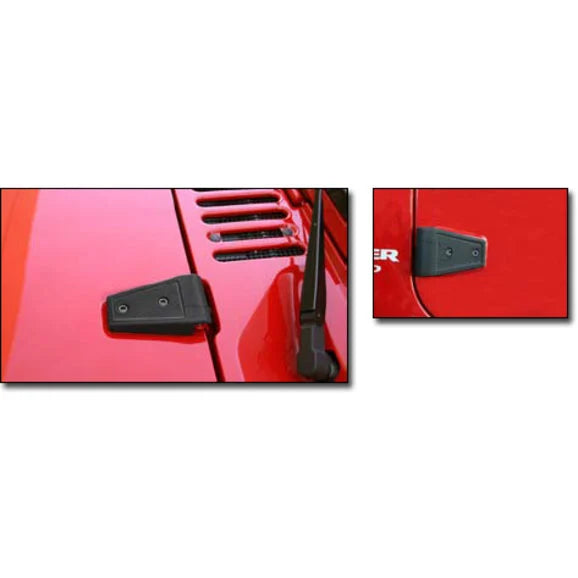 Load image into Gallery viewer, Rugged Ridge 11205.10 Hinge Overlay Set in Textured Black for 07-18 Jeep Wrangler JK
