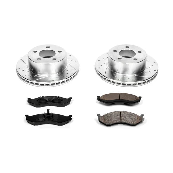 Power Stop K2119 Front Z23 Evolution Sport Performance 1-Click Brake Kit for 90-99 Jeep Cherokee XJ, Grand Cherokee ZJ, Wrangler YJ & TJ