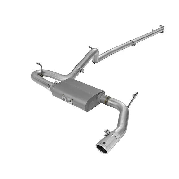 Load image into Gallery viewer, aFe Power 49-08044-1P Scorpion 2.5&quot; Aluminized Cat-Back Exhaust w/ Polished SS Tip for Jeep Wrangler JK Unlimited 4 Door
