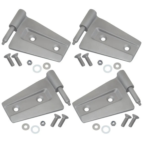 Kentrol 40575 Stainless Steel Door Hinge Set in Paintable Finish for 07-18 Jeep Wrangler JK 2 Door