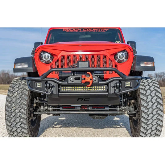 Rough Country 10647 Tubular Front Winch Bumper for 07-24 Jeep Wrangler JL, JK & Gladiator JT