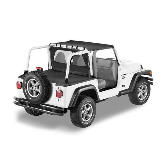 Bestop Strapless Bikini Top, Windjammer & Duster Deck Cover Combo for 97-02 Jeep Wrangler TJ with Factory Soft Top