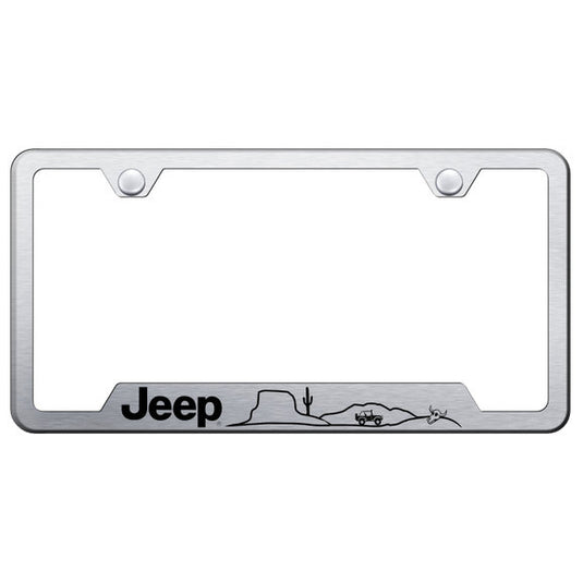 Automotive Gold Laser Etched Stainless Jeep Desert License Plate Frame