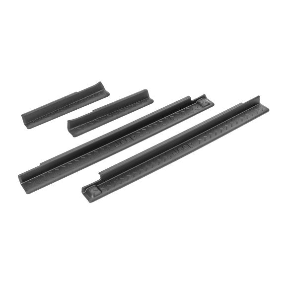 Load image into Gallery viewer, Mopar 82210106AB Door Sill Kit in Black Plastic with Jeep Logo for 07-18 Jeep Wrangler Unlimited JK 4 Door
