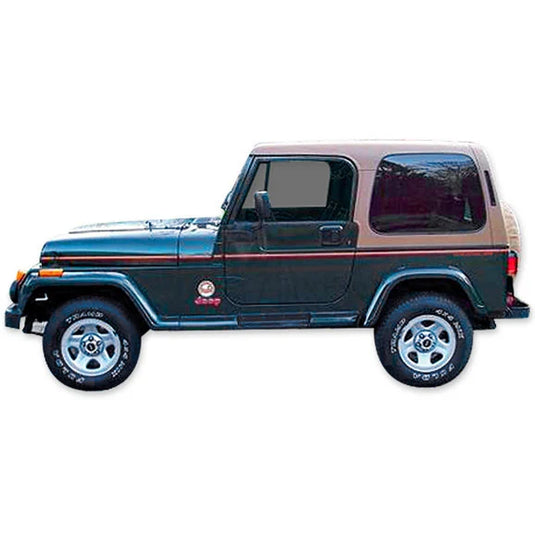 Phoenix Graphix Sahara Edition Vinyl Hood Graphics Kit for 92-95 Jeep Wrangler YJ