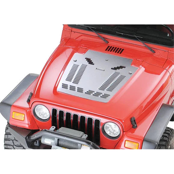 Load image into Gallery viewer, HyLine OffRoad Louvered Hood Panel for 03-06 Jeep Wrangler TJ &amp; Unlimited with Single Washer Nozzle
