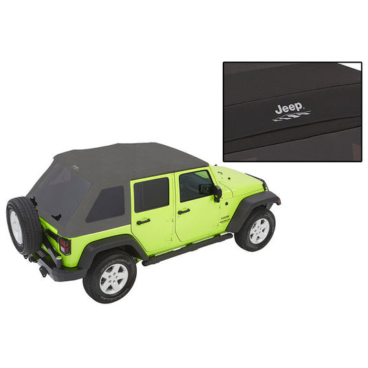 Bestop Jeep Logo Trektop Glide Soft Top for 07-18 Jeep Wrangler JK Unlimited 4-Door