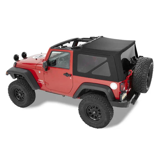 Bestop 79846-17 Twill Replace-a-top Soft Top with Tinted Windows without Doors in Black for 10-18 Jeep Wrangler JK 2 Door