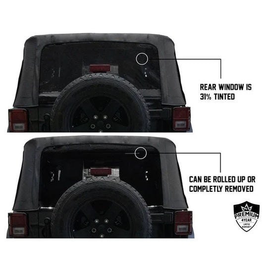 King 4WD Premium Replacement Soft Top for 07-18 Jeep Wrangler JK 2 Door