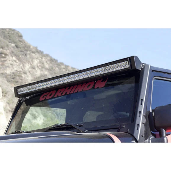 Load image into Gallery viewer, Go Rhino 731500T 50&quot; LED Bar Windshield Light Frame for 07-18 Jeep Wrangler JK
