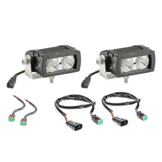 Quadratec Hi Performance 4" Rectangular LED Light Kit for 07-09 Jeep Wrangler JK