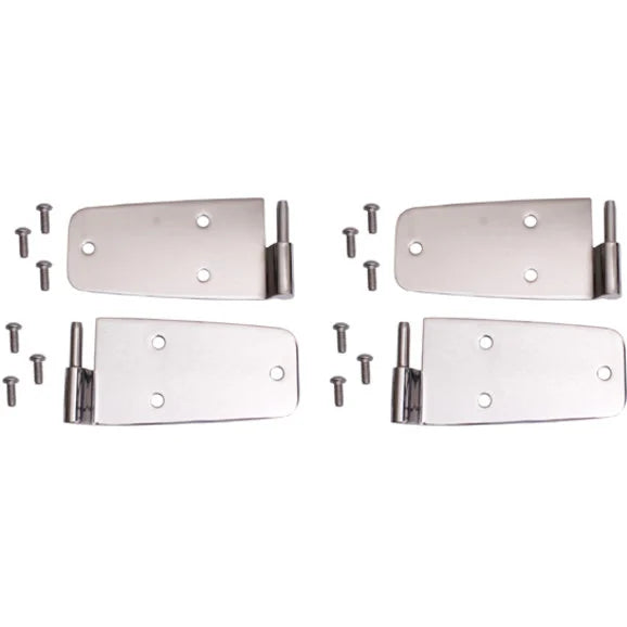 Rugged Ridge 11113.01 Door Hinge Pair in Stainless for 76-93 Jeep CJ-7, CJ-8 Scrambler & Wrangler YJ with Full Steel Doors