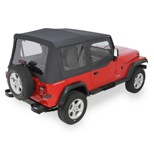 QuadraTop Replacement Soft Top with Upper Doors & Clear Windows for 88-95 Jeep Wrangler YJ