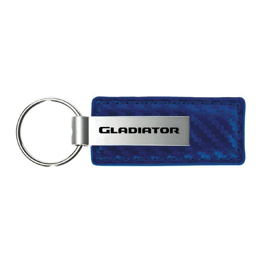 Automotive Gold Carbon Fiber Leather Gladiator Keychain