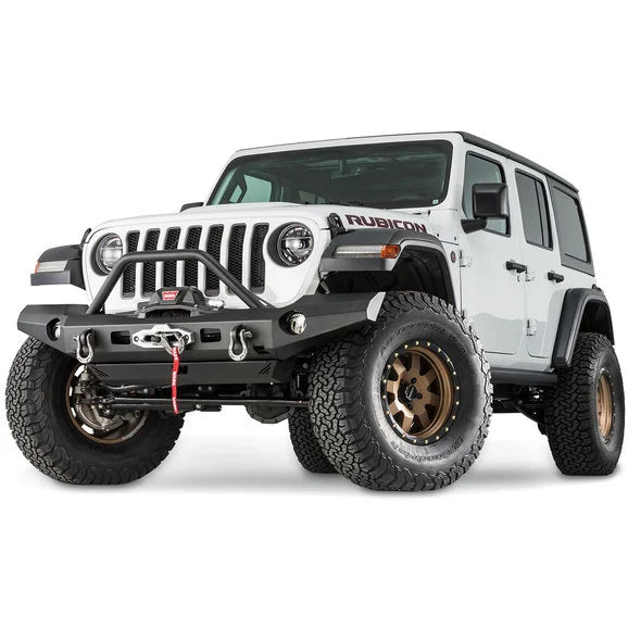 Load image into Gallery viewer, WARN 101337 Elite Series Full Width Front Bumper with Grille Guard for 18-24 Jeep Wrangler JL &amp; Gladiator JT
