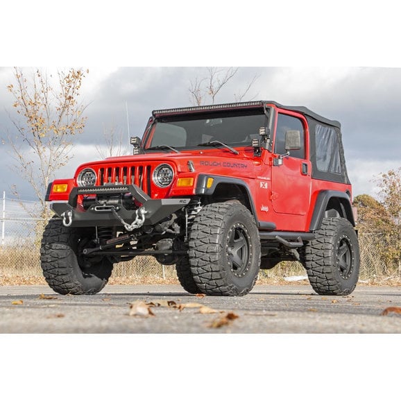 Load image into Gallery viewer, Rough Country 10595 Full Width Front LED Winch Bumper for 87-06 Jeep Wrangler YJ &amp; TJ
