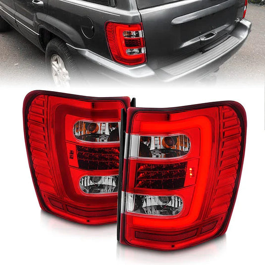 Anzo USA LED Tail Lights with C Light Bar for 99-04 Jeep Grand Cherokee WJ