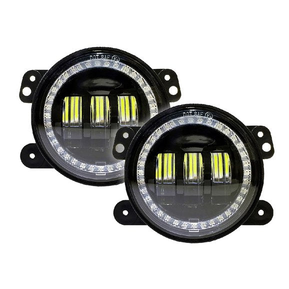 Load image into Gallery viewer, Quake LED QTE346 Halo 4&quot; LED Fog Lights with DRL for 07-18 Jeep Wrangler JK
