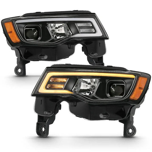 Anzo USA 111418 Projector Switchback LED Plank Style Headlights with for 17-22 Jeep Grand Cherokee WK