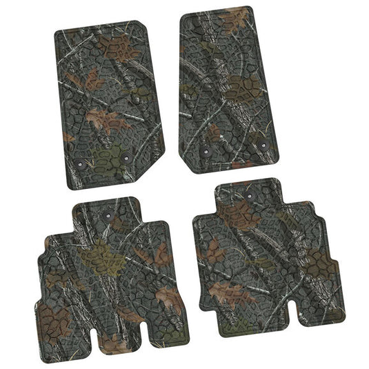 FlexTread Tire Tread/Scorched Earth Scene Front & Rear Floor Liners for 07-18 Jeep Wrangler JK Unlimited 4-Door