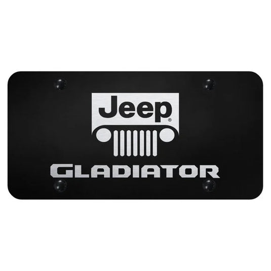 Automotive Gold Laser Etched Stainless Gladiator License Plate