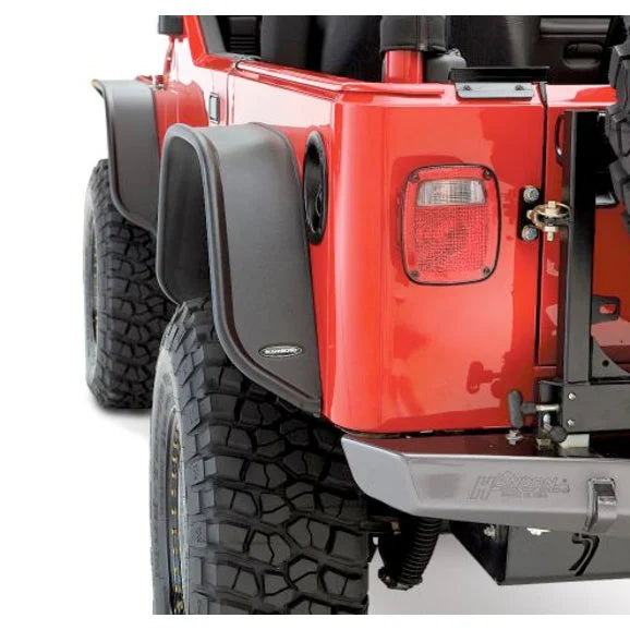 Load image into Gallery viewer, Bushwacker 10056-07 Rear Flat Style Flares for 97-06 Jeep Wrangler TJ
