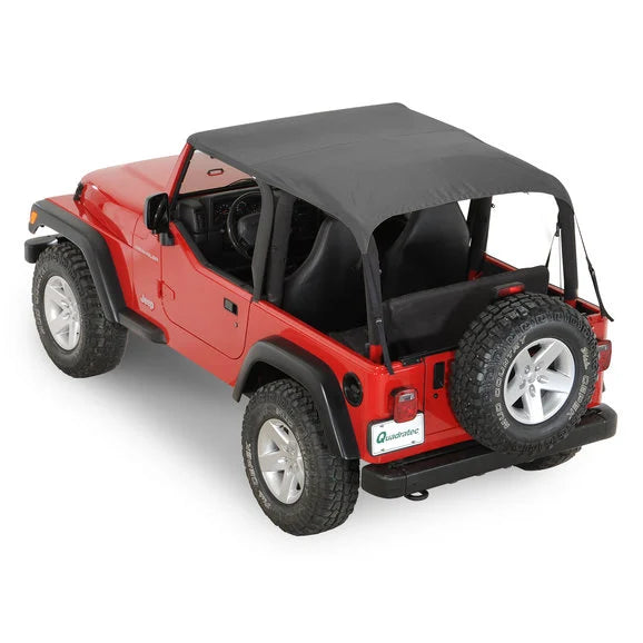 Load image into Gallery viewer, Rampage Products 109635 Sailcloth Trail Top Soft Top with Tinted Windows in Black Diamond for 04-06 Jeep Wrangler TJ Unlimited
