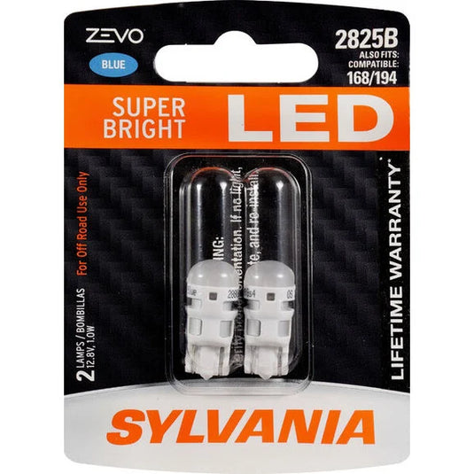 Sylvania 2825BLED.BP2 #2858B Blue Zevo LED Mini Bulb 2 Pack