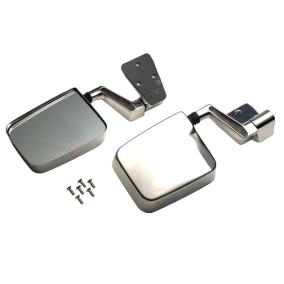 Kentrol Polished Stainless Steel Mirror Kit for 88-06 Jeep Wrangler YJ, TJ & Unlimited