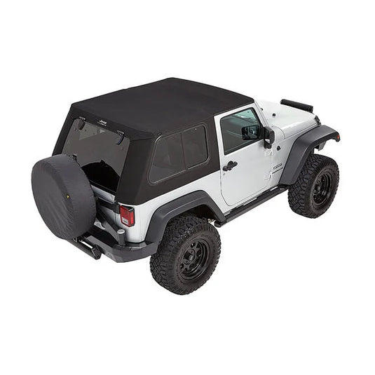 Bestop 5446217 Jeep Logo Trektop Pro Soft Top in Black Twill for 07-18 Jeep Wrangler JK 2-Door