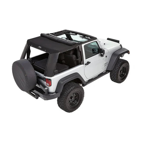 Load image into Gallery viewer, Bestop 5446217 Jeep Logo Trektop Pro Soft Top in Black Twill for 07-18 Jeep Wrangler JK 2-Door
