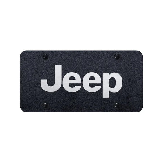 Automotive Gold PLJEEERB Jeep Logo License Plate Rugged Black