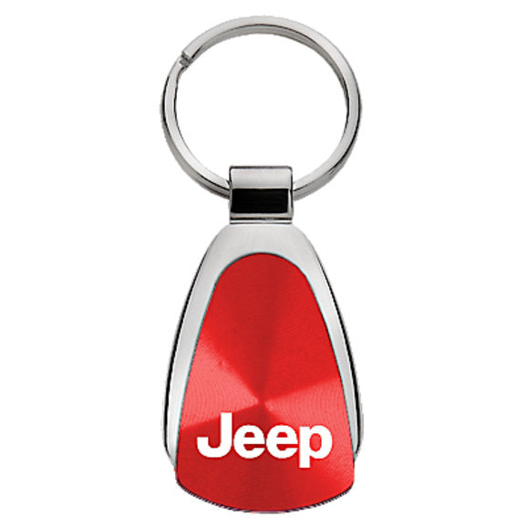 Load image into Gallery viewer, Automotive Gold Teardrop Jeep Logo Keychain
