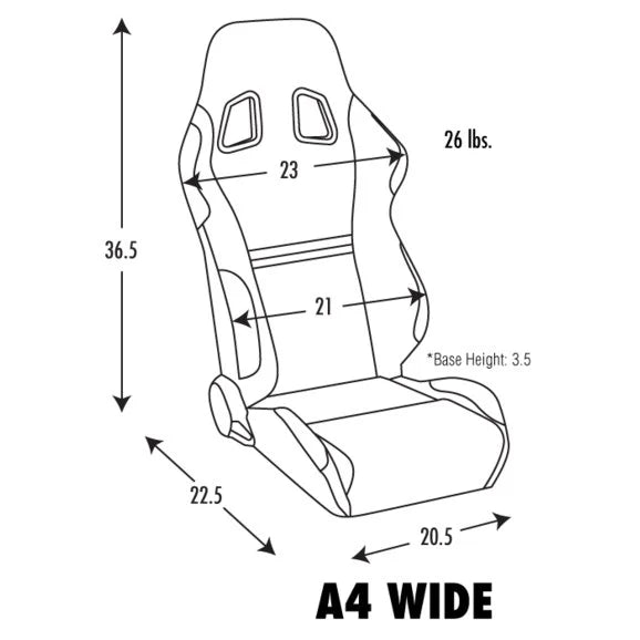 Load image into Gallery viewer, Corbeau A4 Wide Reclining Racing Seat Pair for 76-18 Jeep CJ-7, Wrangler YJ, TJ, JK &amp; Unlimited
