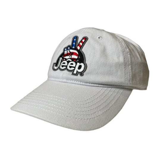 Jeep Merchandise Jeep Wave USA Chino Twill Patch Hat in White